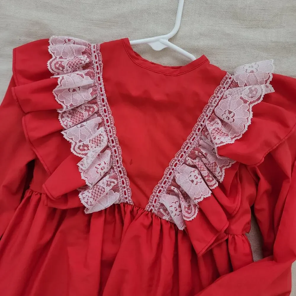 Vintage Jill Lynn Red Ruffle Dress kids 6